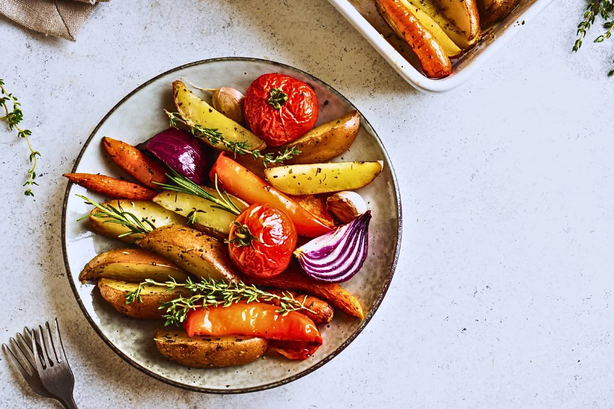 Deliciosa Refeição! Legumes Assados com Azeite e Ervas! Prove!