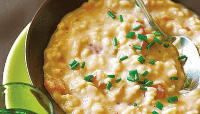 Como fazer Risoto de queijo com bacon. Faça Hoje!