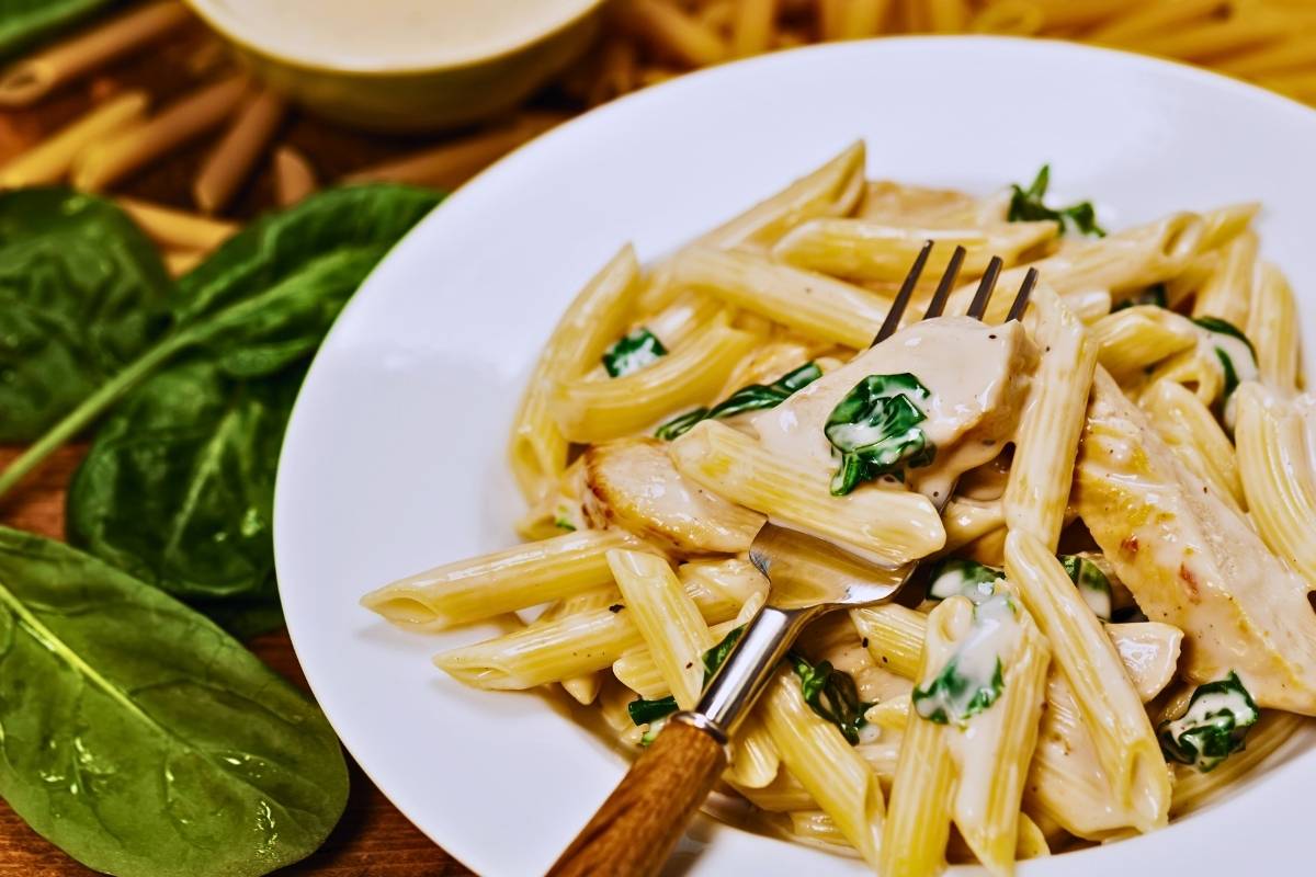 Saboroso Macarrão com Molho Alfredo Vegano! Faça hoje!