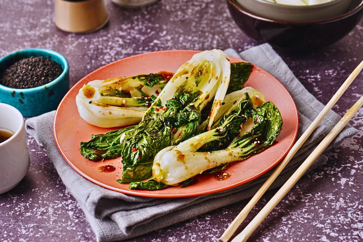 Receita de Bok Choy Grelhado com Molho de Soja e Gergelim!