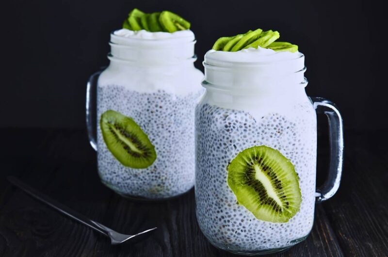 Receita de Pudim de Chia com Kiwi