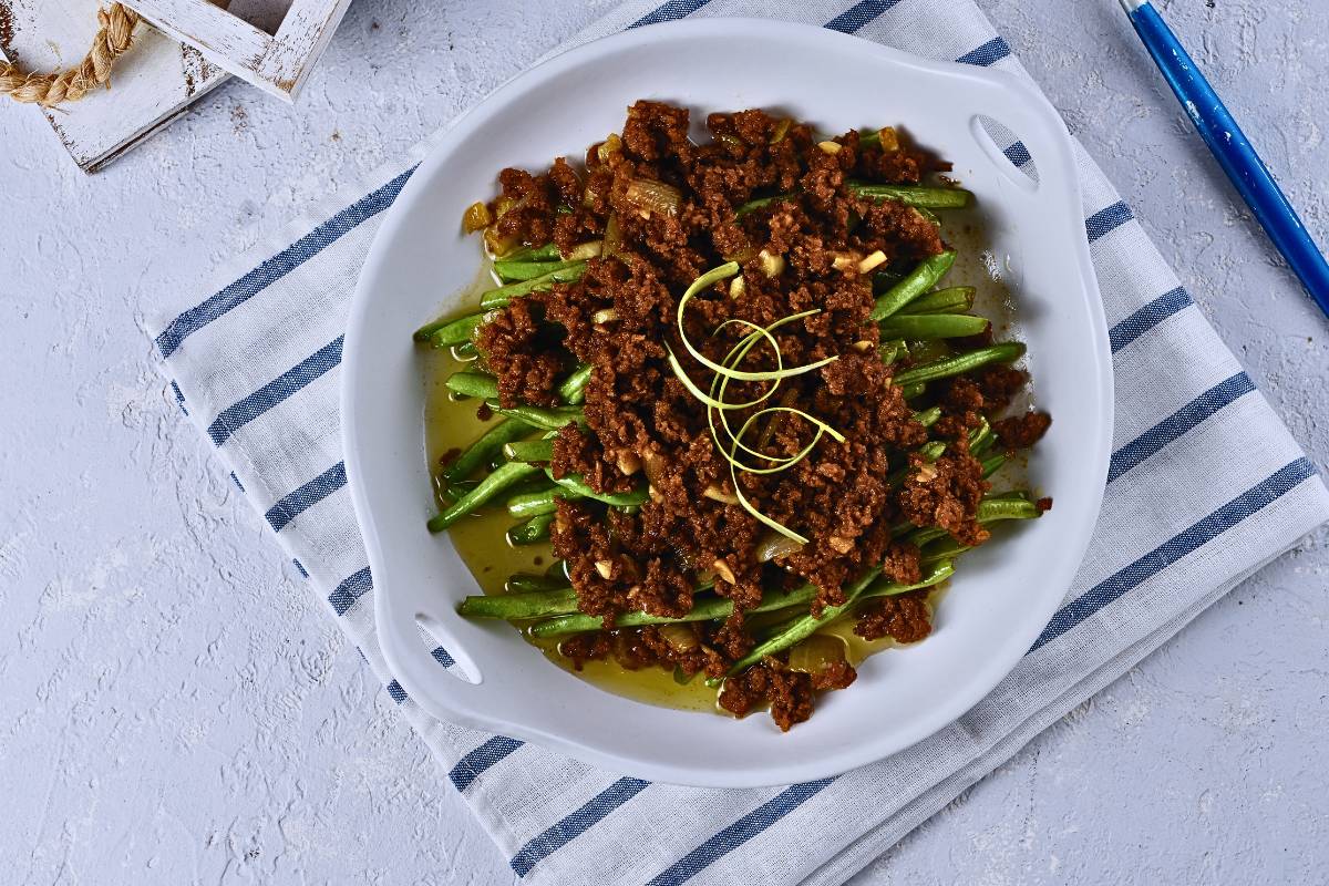 Saboroso Refogado de carne moída com vagem! Confira!